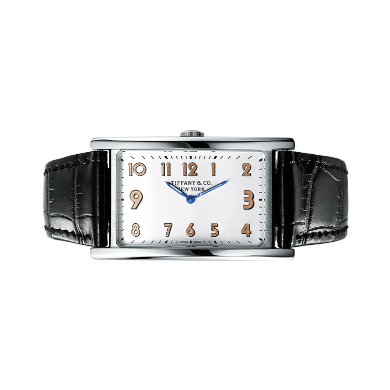 Tiffany,EAST WEST™ 25mm,25mm,Stainless Steel,White,Quartz,Sapphire,Crystal Glass,Rectangular,60166390