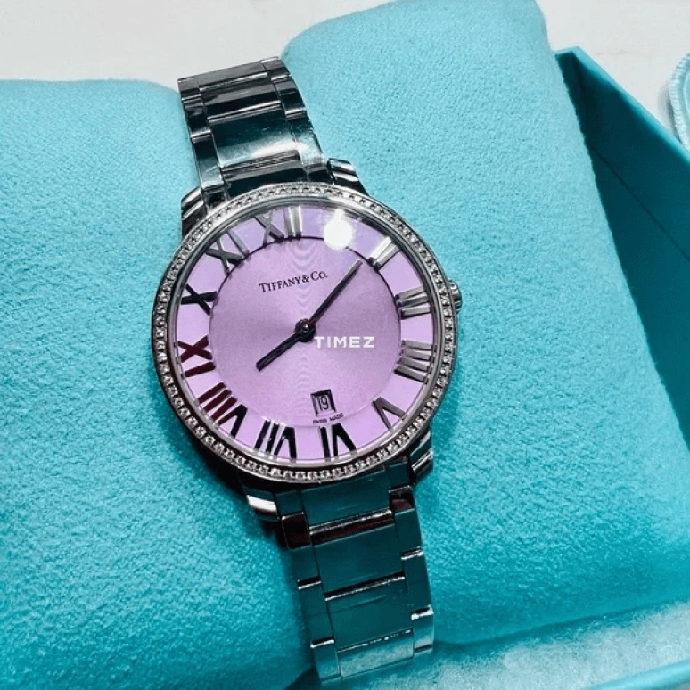 Tiffany,ATLAS 31mm,31mm,Stainless Steel,Purple,Quartz,Day,Sapphire,Crystal Glass,2,2-Hand 31-05
