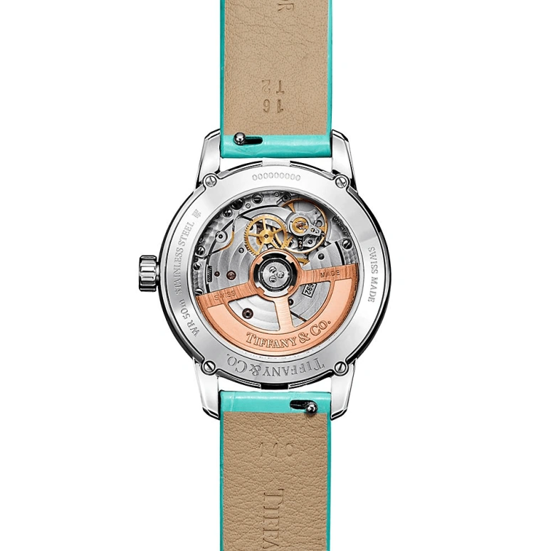 Tiffany,Atlas® 34mm,34mm,Stainless Steel,White,Automatic,Moonphase,Round,74627048