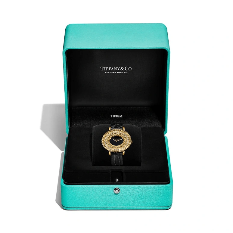 Tiffany,Tiffany Rope 33mm,33mm,Yellow Gold,Black,Quartz,Solar Charging,Round,75417349