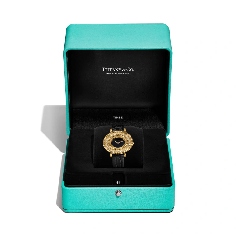 Tiffany,Tiffany Rope 33mm,33mm,Yellow Gold,Black,Eco-Drive,Solar Charging,Round,75417357
