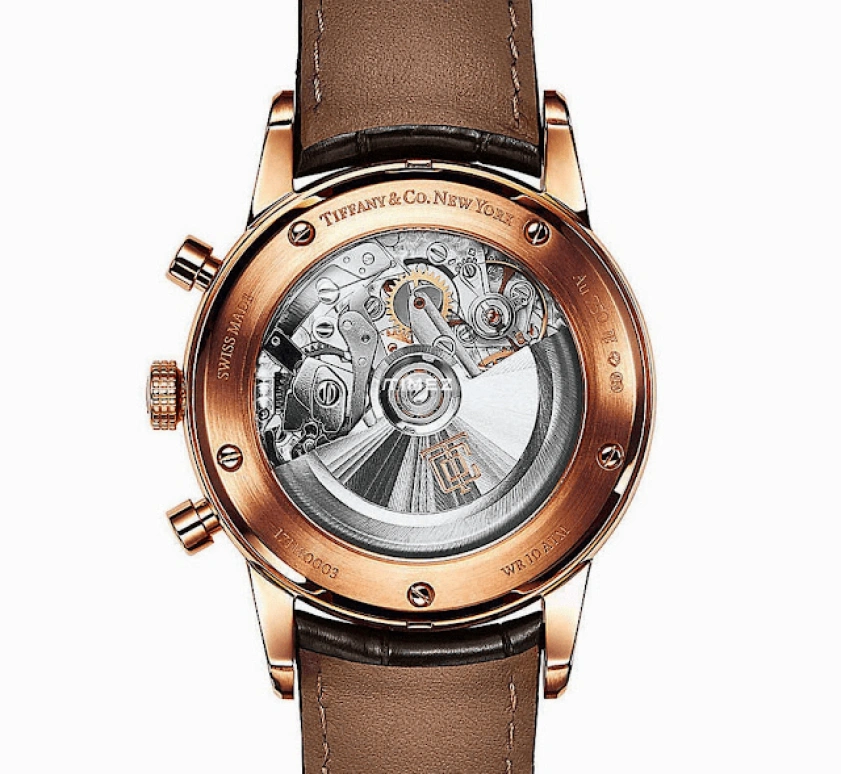 Tiffany,CT60 42mm,42mm,Rose Gold,Brown,Automatic,Chronograph,Day,42,42-08