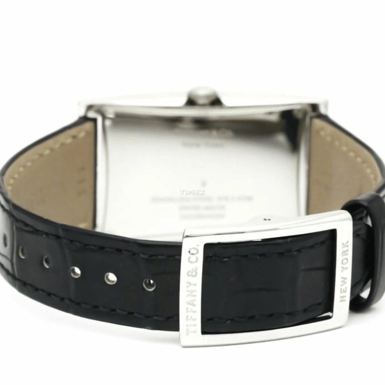 Tiffany,EAST WEST™ 25mm,25mm,Stainless Steel,Black,Quartz,Sapphire,Crystal Glass,Rectangular,44x25