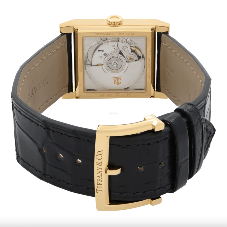 Tiffany,Other 27mm,27mm,Yellow Gold,Silver White,Quartz,Sapphire,Crystal Glass,Square,18K,18K-04