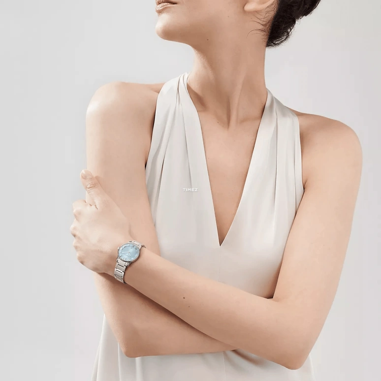 Tiffany,ATLAS 29mm,29mm,Stainless Steel,Ice Blue,Quartz,Day,Sapphire,Crystal Glass,2,2-Hand 29 