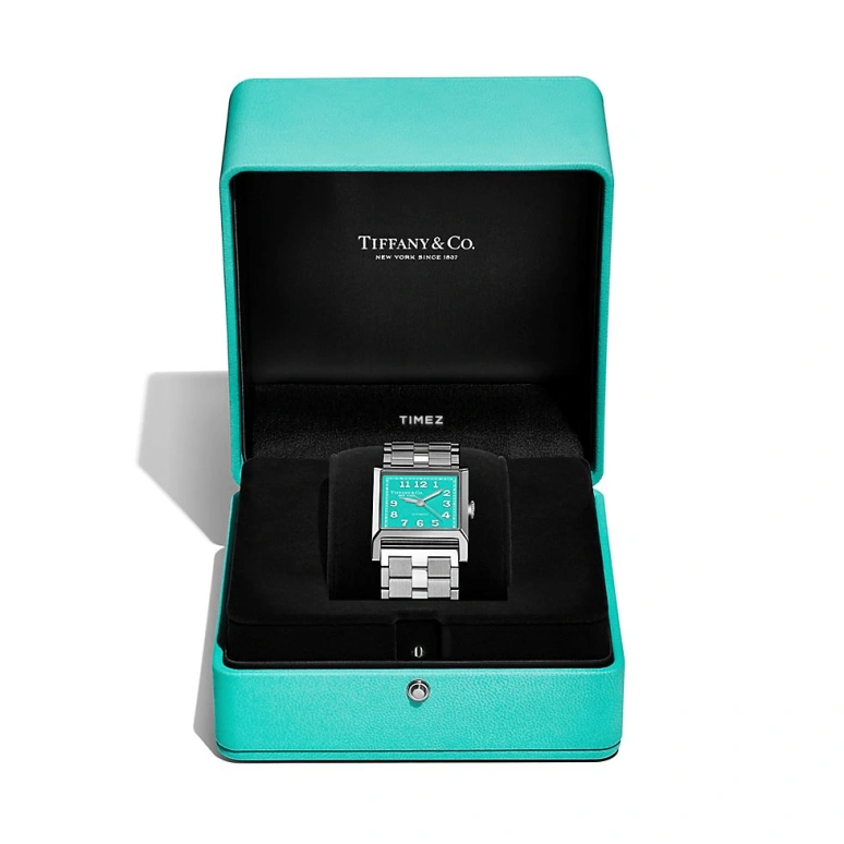 Tiffany,Union Square 27mm,27mm,Stainless Steel,Blue,Automatic,Square,Silver,73344581