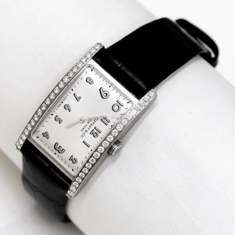 Tiffany,EAST WEST™ 22mm,22mm,Stainless Steel,White,Quartz,Sapphire,Crystal Glass,Square,2,2-Hand 37 x 22 -01