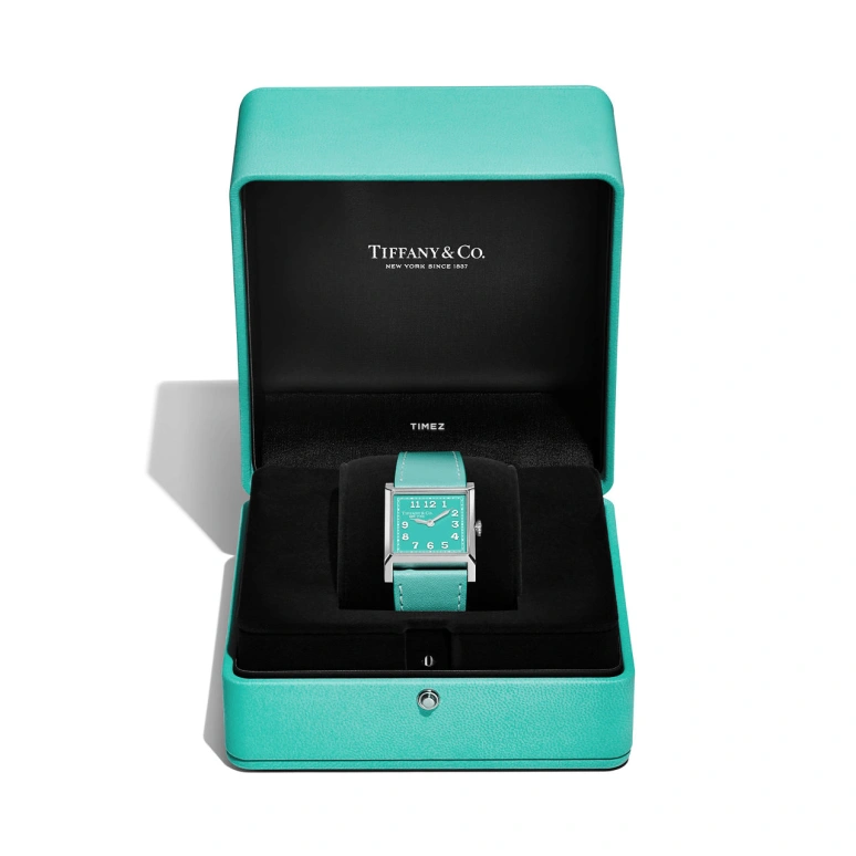 Tiffany,Union Square 27mm,27mm,Stainless Steel,Blue,Quartz,Square,Silver,73332656
