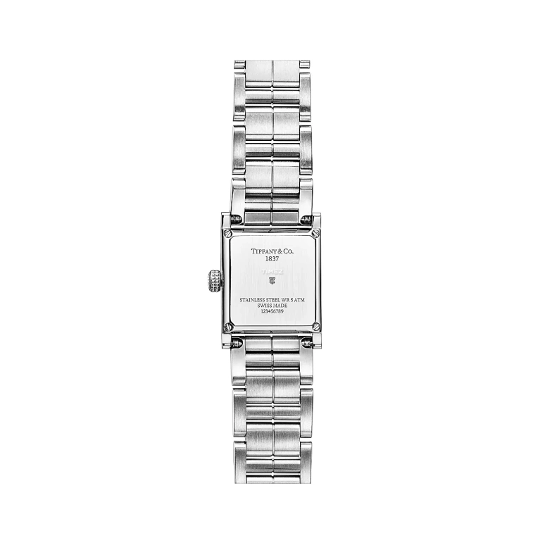 Tiffany,1837 MAKERS 16mm,16mm,Stainless Steel,Pink,Quartz,Sapphire,Crystal Glass,Square,69345638