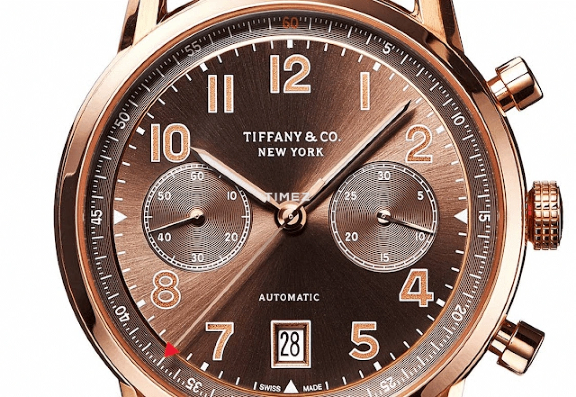 Tiffany,CT60 42mm,42mm,Rose Gold,Brown,Automatic,Chronograph,Day,42,42-09