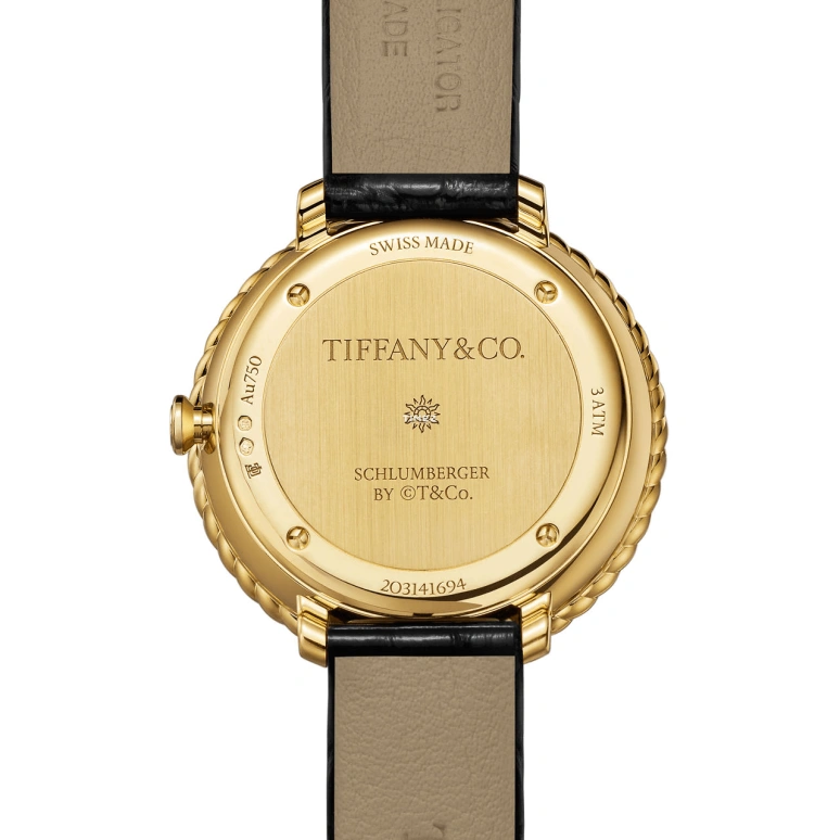 Tiffany,Tiffany Rope 33mm,33mm,Yellow Gold,Black,Eco-Drive,Solar Charging,Round,75417357