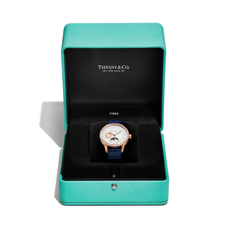 Tiffany,Atlas® 34mm,34mm,Rose Gold,White,Automatic,Moonphase,Round,74627072