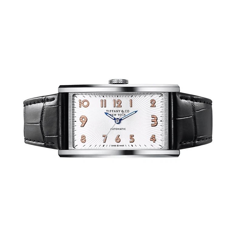 Tiffany,EAST WEST™ 27.50mm,27.50mm,Stainless Steel,White,Automatic,Sapphire,Crystal Glass,Rectangular,60166363