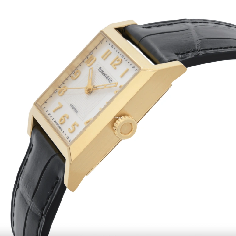 Tiffany,Other 27mm,27mm,Yellow Gold,Silver White,Quartz,Sapphire,Crystal Glass,Square,18K,18K-04