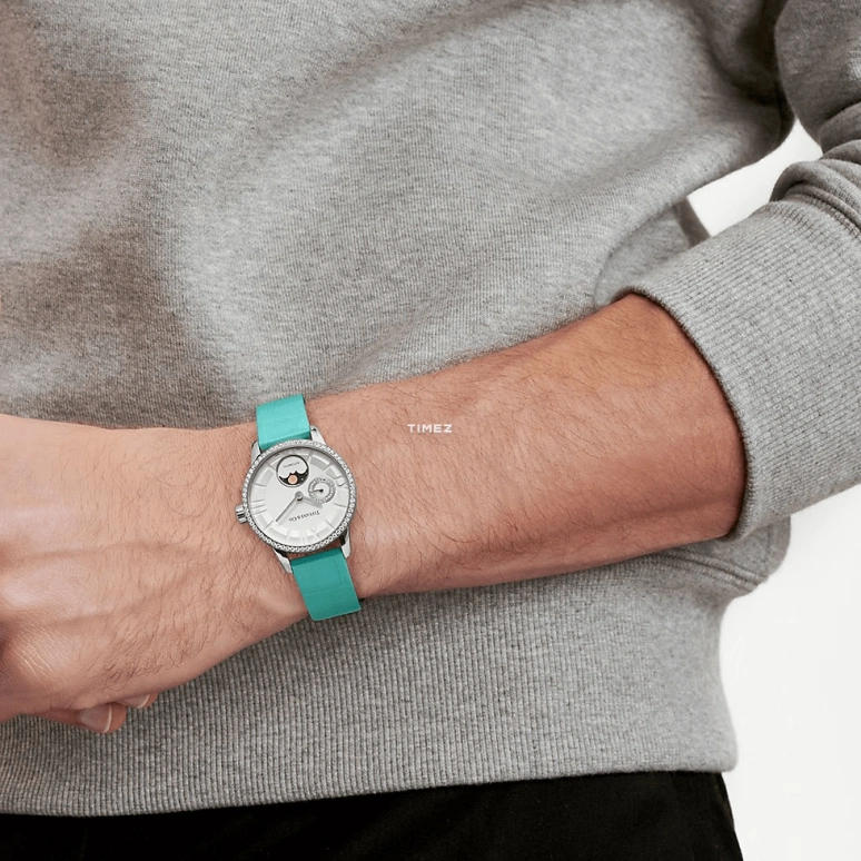 Tiffany,Atlas® 34mm,34mm,Stainless Steel,White,Automatic,Moonphase,Round,74627048