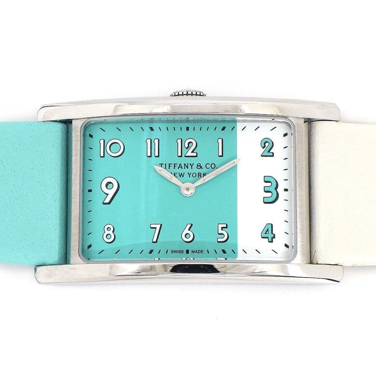 Tiffany,EAST WEST™ 37x22mm,37x22mm,Stainless Steel,White,Quartz,Sapphire,Crystal Glass,Square,2,2-HAND 37 X 22 