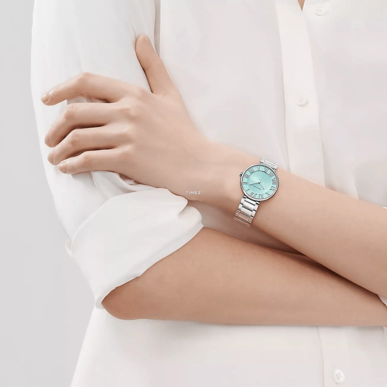 Tiffany,ATLAS 34mm,34mm,Stainless Steel,Green,Quartz,Sapphire,Crystal Glass,Round,69291821