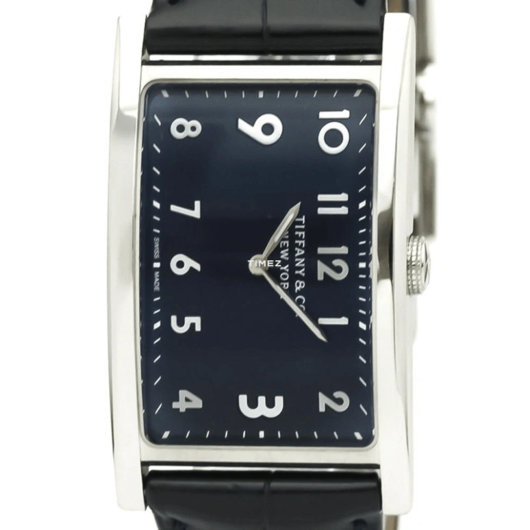 Tiffany,EAST WEST™ 25mm,25mm,Stainless Steel,Black,Quartz,Sapphire,Crystal Glass,Rectangular,44x25