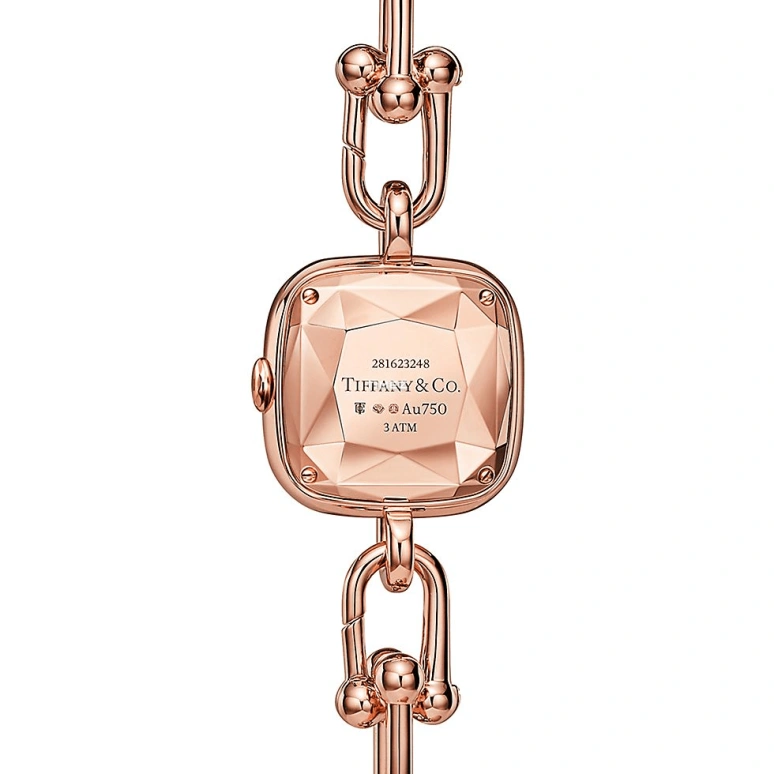 Tiffany,Tiffany HardWear 24.50mm,24.50mm,Rose Gold,White,Quartz,Cushion,GRP12329