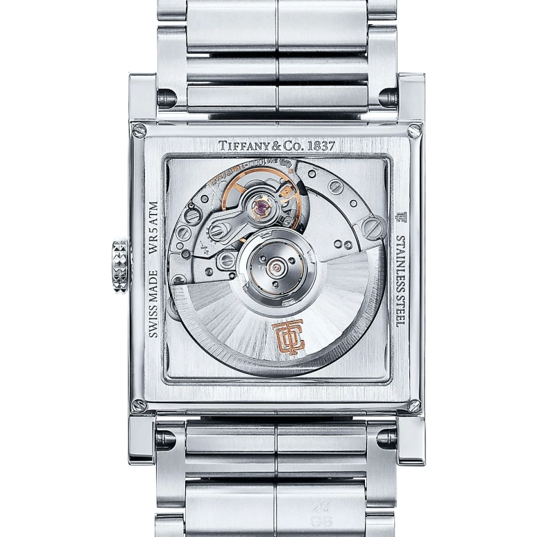 Tiffany,1837 MAKERS 27mm,27mm,Stainless Steel,Green,Automatic,Sapphire,Crystal Glass,Square,27,27-07