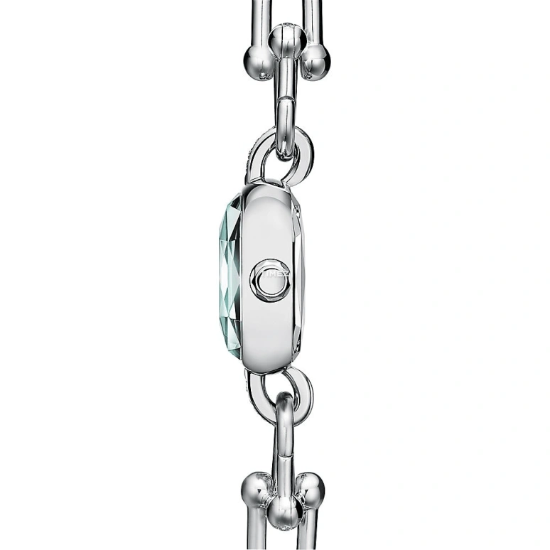 Tiffany,Tiffany HardWear 24.50mm,24.50mm,Stainless Steel,Blue,Quartz,Cushion,Silver,GRP12333