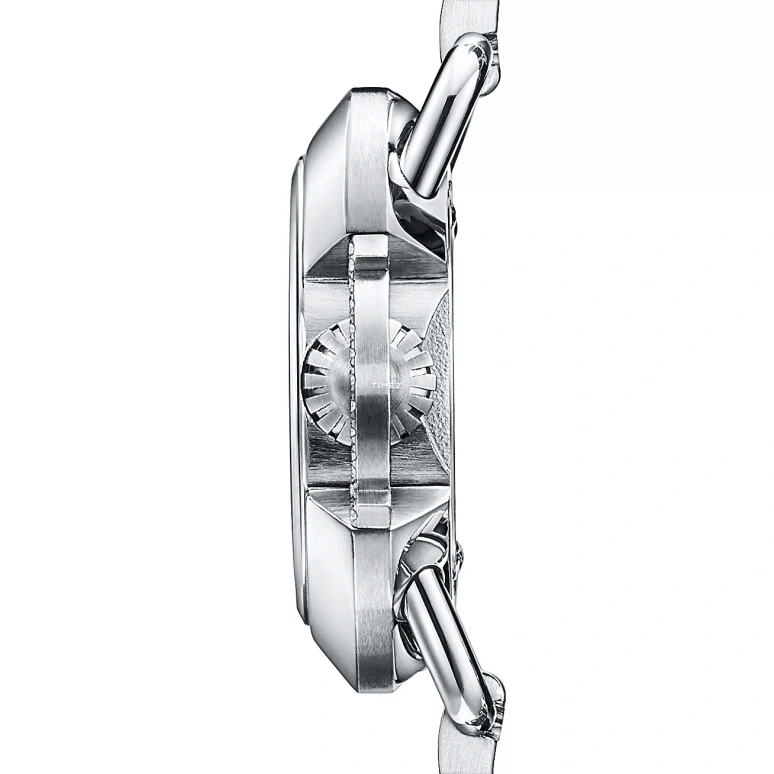 Tiffany,T 25mm,25mm,Stainless Steel,Silver White,Quartz,Sapphire,Crystal Glass,Round,69546188