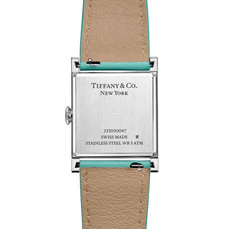 Tiffany,Union Square 27mm,27mm,Stainless Steel,Blue,Quartz,Square,Silver,73332656
