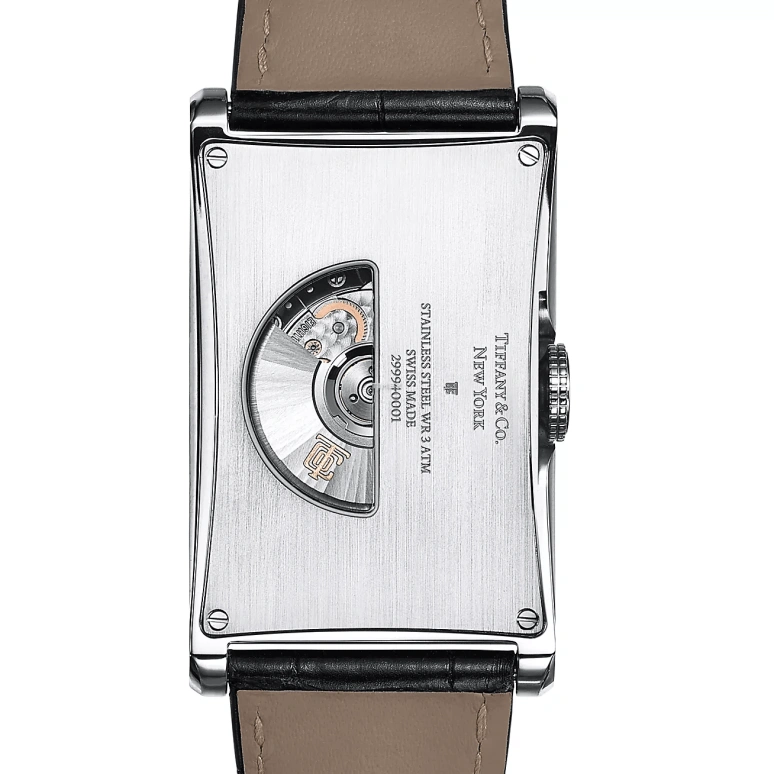 Tiffany,EAST WEST™ 27.50mm,27.50mm,Stainless Steel,White,Automatic,Sapphire,Crystal Glass,Rectangular,60166363