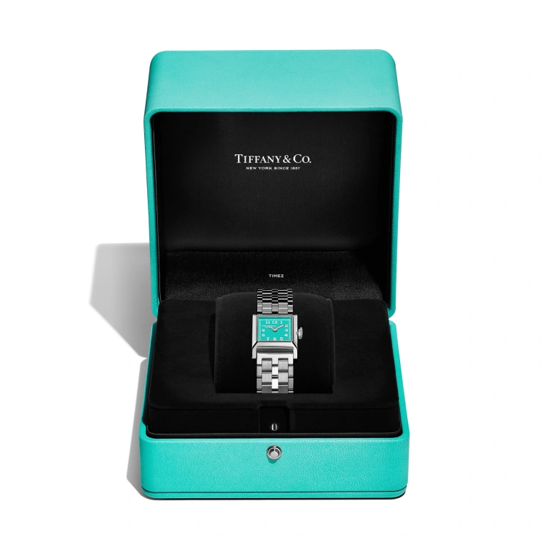 Tiffany,Union Square 20mm,20mm,Stainless Steel,Blue,Quartz,Square,Silver,74384161