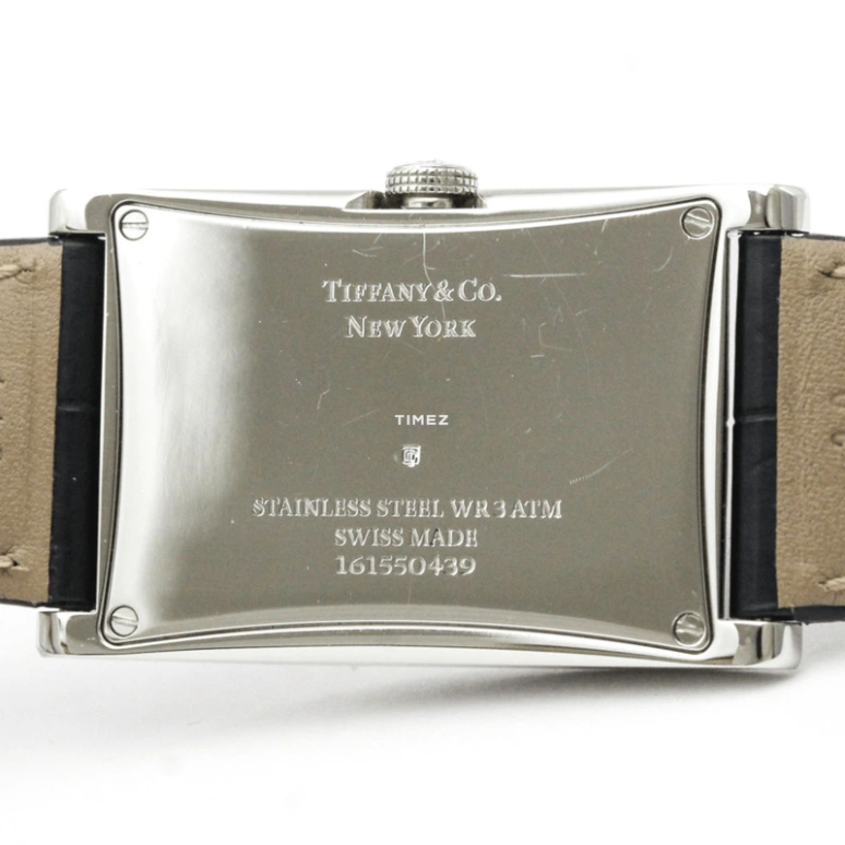 Tiffany,EAST WEST™ 25mm,25mm,Stainless Steel,Black,Quartz,Sapphire,Crystal Glass,Rectangular,44x25