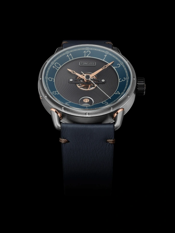 Timeless,Other 41.50mm,41.50mm,Stainless Steel,Black,Blue,Automatic,Day,Sapphire,Crystal Glass,003 BL,003 BL-A-BL