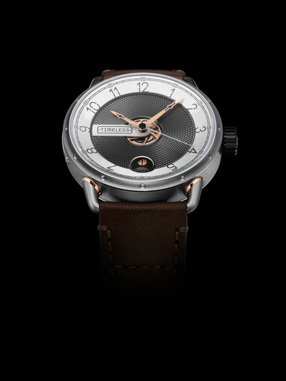 Timeless,Other 41.50mm,41.50mm,Stainless Steel,Dual,White,Grey,Automatic,Day,44hours,HMS 001