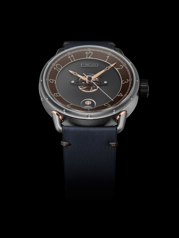 Timeless,Other 41.50mm,41.50mm,Stainless Steel,Dual,Brown,Black,Automatic,Day,44hours,BR,BR-A-BL