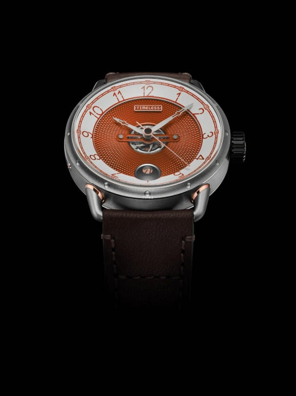 Timeless,Other 41.50mm,41.50mm,Stainless Steel,Dual,White,Orange,Automatic,Day,44hours,001,001-TERRA