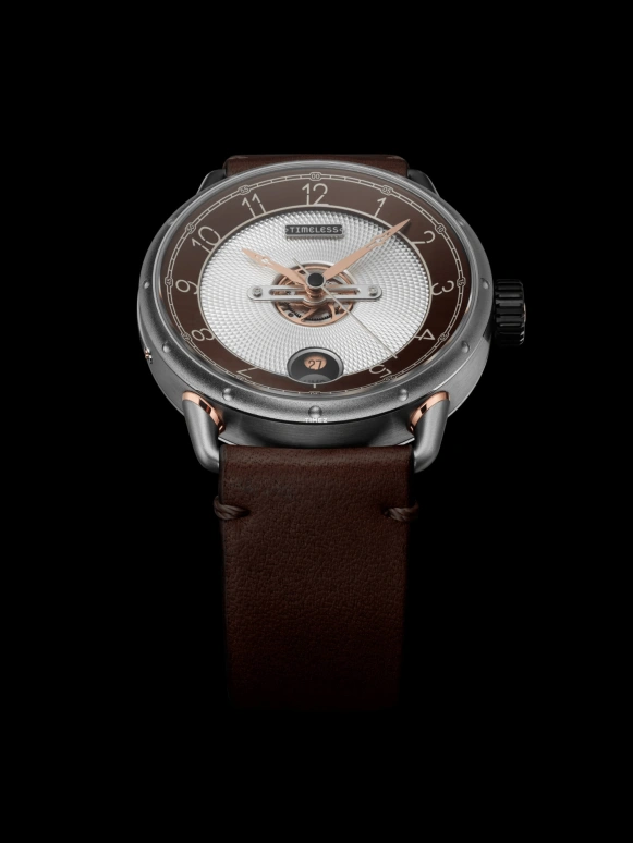 Timeless,Other 41.50mm,41.50mm,Stainless Steel,Brown,White,Automatic,Day,44hours,003 GR,003 GR-W-BR