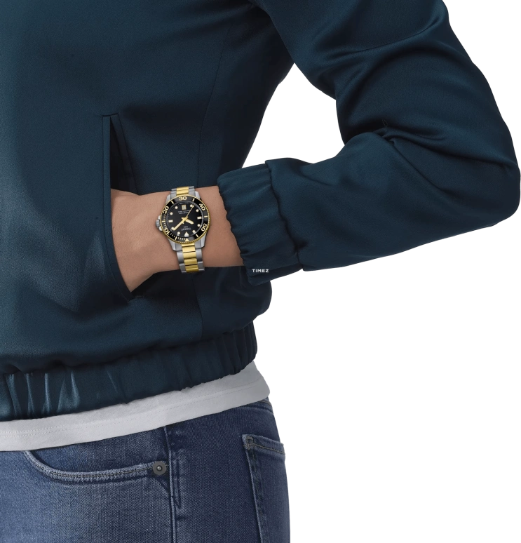 Tissot,Seastar 36mm,36mm,Stainless Steel,Black,Quartz,Day,Sapphire,Crystal Glass,T120,T120.210.22.051.00