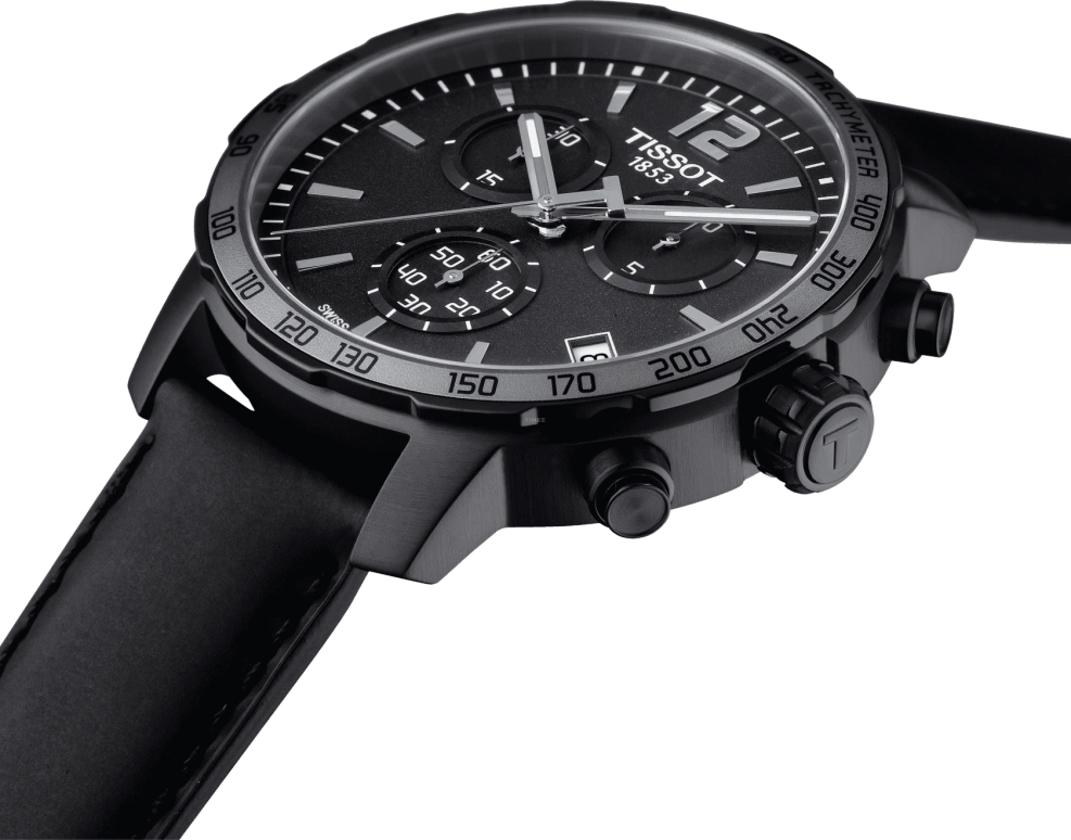 Tissot,Quickster 42mm,42mm,Stainless Steel,Black,Quartz,Chronograph,Date,Rattrapante,T095,T095.417.36.057.02