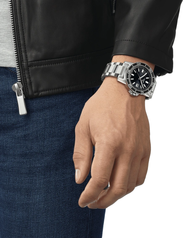 Tissot,Supersport 44mm,44mm,Aluminium,Stainless Steel,Black,Quartz,Day,Sapphire,Crystal Glass,T125,T125.610.11.051.00