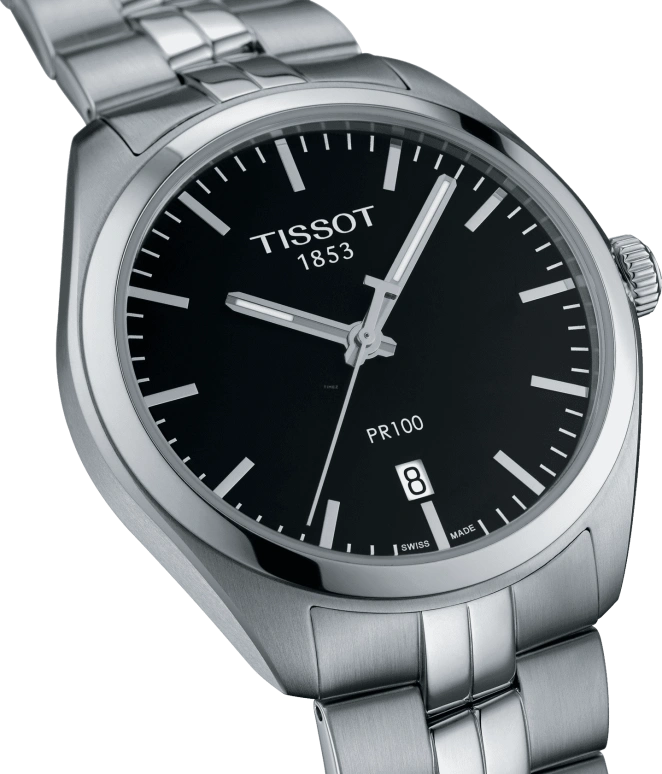 Tissot,PR 100 39mm,39mm,Stainless Steel,Black,Quartz,Day,26280hours,T101,T101.410.11.051.00