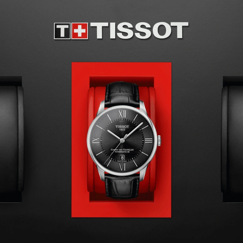 Tissot,Chemin Des Tourelles 42mm,42mm,Stainless Steel,Black,Automatic,Day,80hours,T099,T099.407.16.058.00