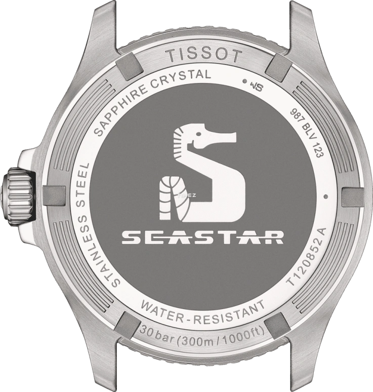 Tissot,Seastar 40mm,40mm,Stainless Steel,Black,Quartz,Day,Dule Time,T120,T120.852.22.051.00