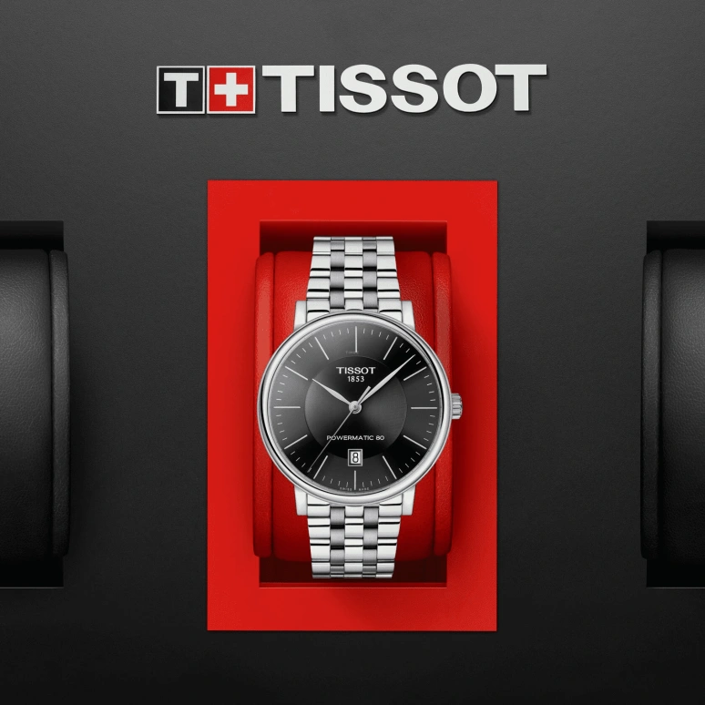Tissot,Carson 40mm,40mm,Stainless Steel,Black,Automatic,Day,80hours,T122,T122.407.11.051.00