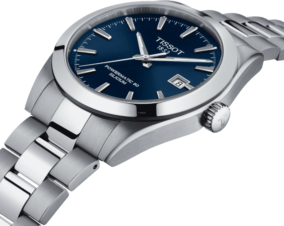 Tissot,Gentleman 40mm,40mm,Stainless Steel,Blue,Automatic,Date,80hours,T127,T127.407.11.041.00