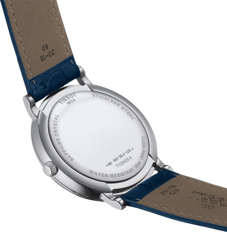 Tissot,Carson 40mm,40mm,Stainless Steel,Blue,Quartz,Moonphase,Date,T122,T122.423.16.043.00