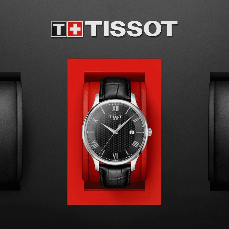Tissot,Tradition 42mm,42mm,Stainless Steel,Black,Quartz,Chronograph,Date,T063,T063.610.16.058.00