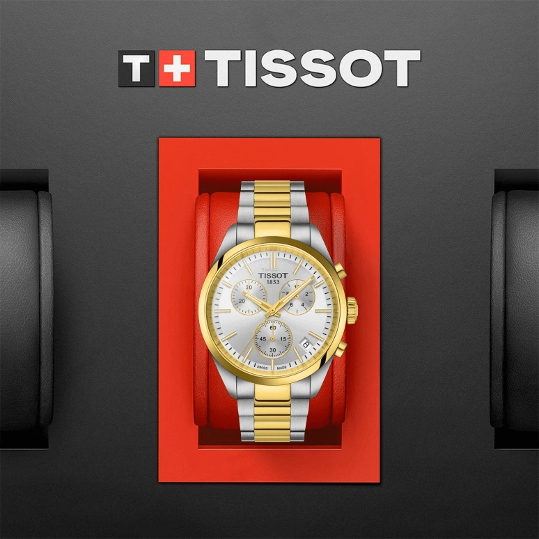 Tissot,PRC 100 40mm,40mm,Stainless Steel,Silver,Quartz,Chronograph,Day,T150,T150.417.22.031.00