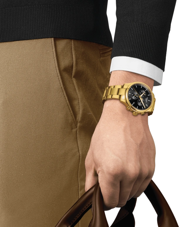 Tissot,XL 45mm,45mm,Stainless Steel,Black,Quartz,Chronograph,Date,Rattrapante,T116,T116.617.33.051.00