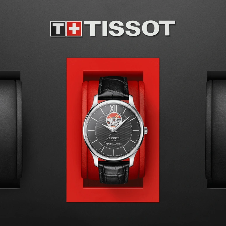 Tissot,Tradition 40mm,40mm,Stainless Steel,Black,Automatic,80hours,Sapphire,T063,T063.907.16.058.00