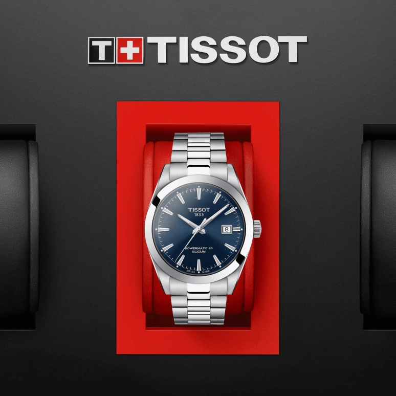 Tissot,Gentleman 40mm,40mm,Stainless Steel,Blue,Automatic,Date,80hours,T127,T127.407.11.041.00