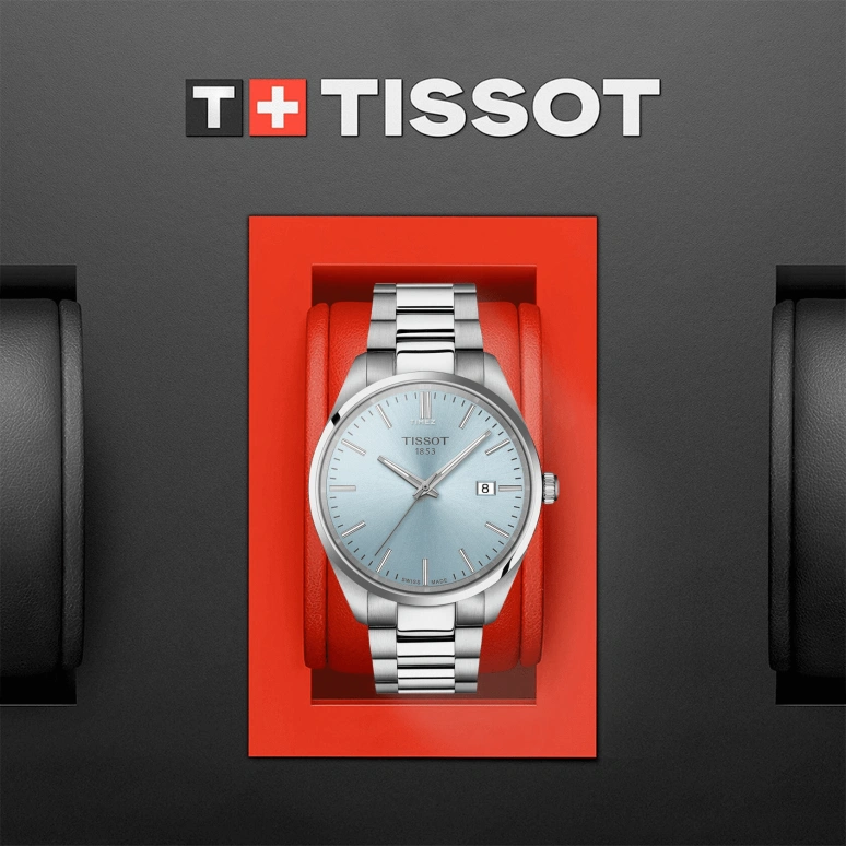 Tissot,PR 100 40mm,40mm,Stainless Steel,Ice Blue,Quartz,Day,In-house Caliber,T150,T150.410.11.351.00